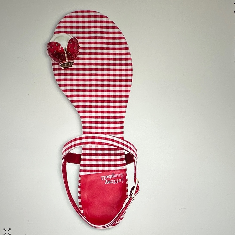 New in Box $165 Jeffrey Campbell Ladybug Beeanca Red Gingham  Shoes sz 8